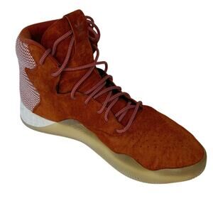 Adidas Tubular Suede High Top Sneakers Men's 11.5 | Orange | Streetwear | EUC